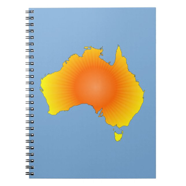 Sonnige Australische Karte Notizblock (Vorderseite)