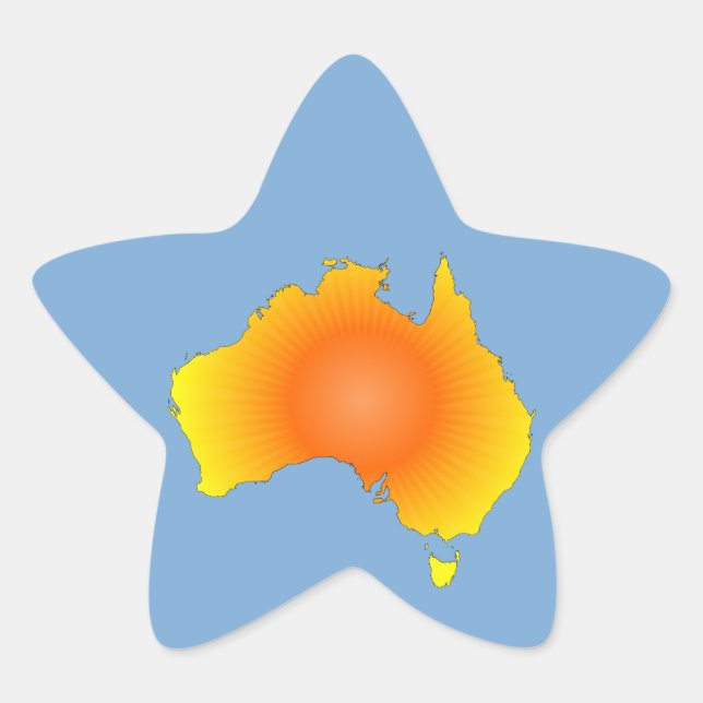 Sonnige Australische Karte Stern-Aufkleber (Vorderseite)