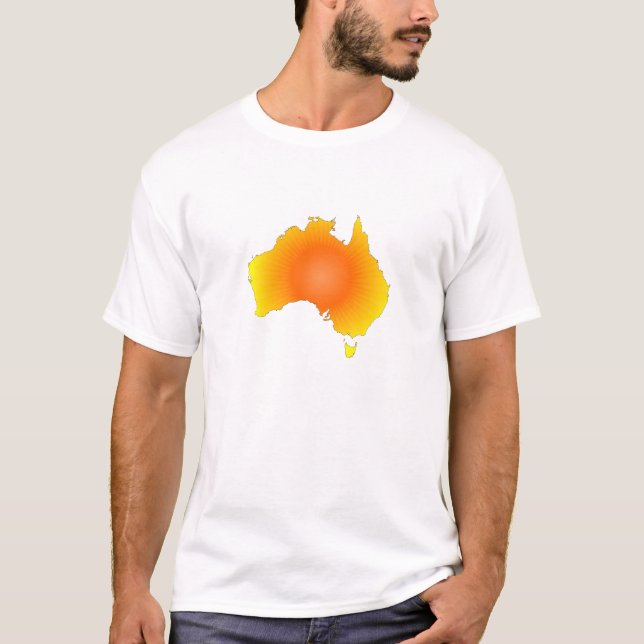 Sonnige Australische Karte T-Shirt (Vorderseite)