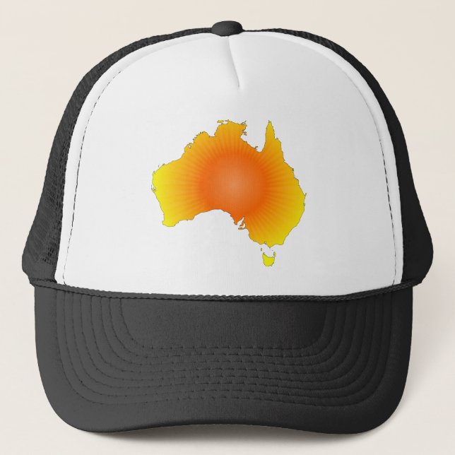 Sonnige Australische Karte Truckerkappe (Vorderseite)