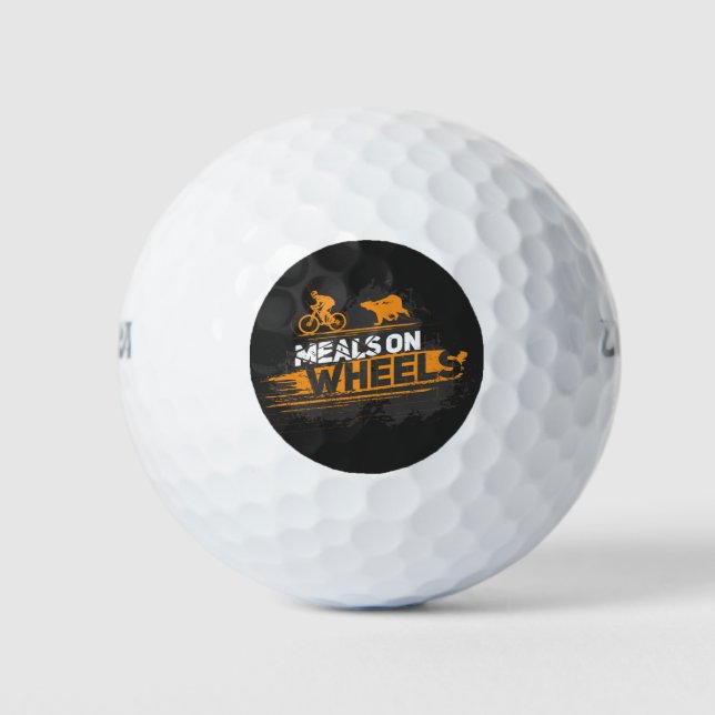Sonnige Bike-Mahlzeiten auf Rädern Fahrradag Golfball (Vorderseite)