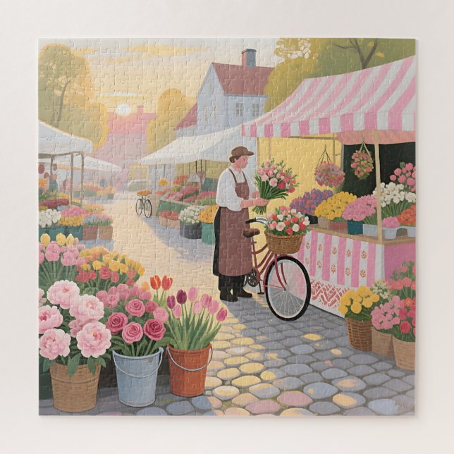 Sonnige Blumenstraßenszene (Vertikal)