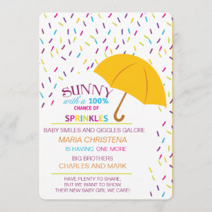 Sonnige Chance Sprinkles Babydusche Einladung