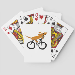 Sonnige Dackel Reiten Fahrrad Spielkarten