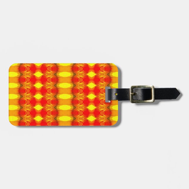 sonnige Daisy Ikat Too 6 Miami Gepäckanhänger (Vorderseite horizontal)