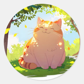 Sonnige dicke Katze Aufkleber