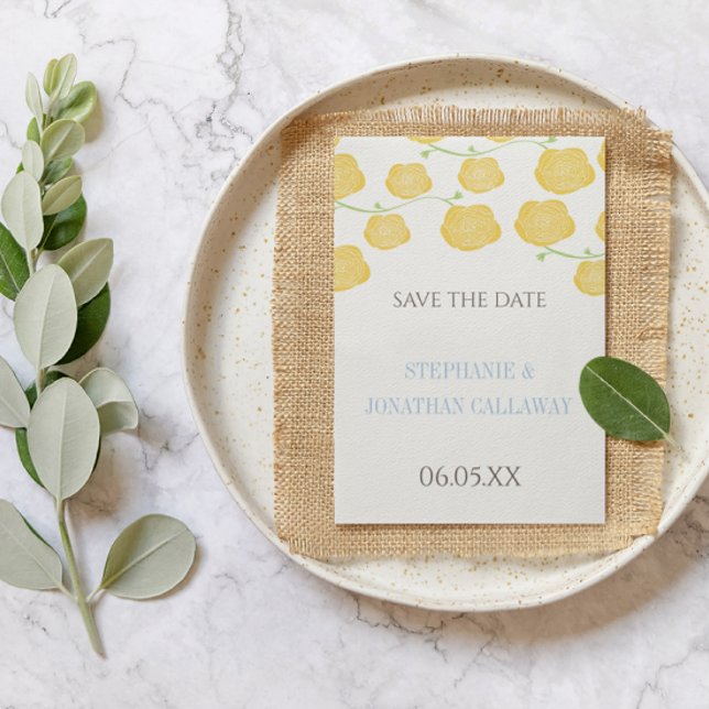 Sonnige Elegance Gelbe Rose Moderne Hochzeit Einladung (Von Creator hochgeladen)