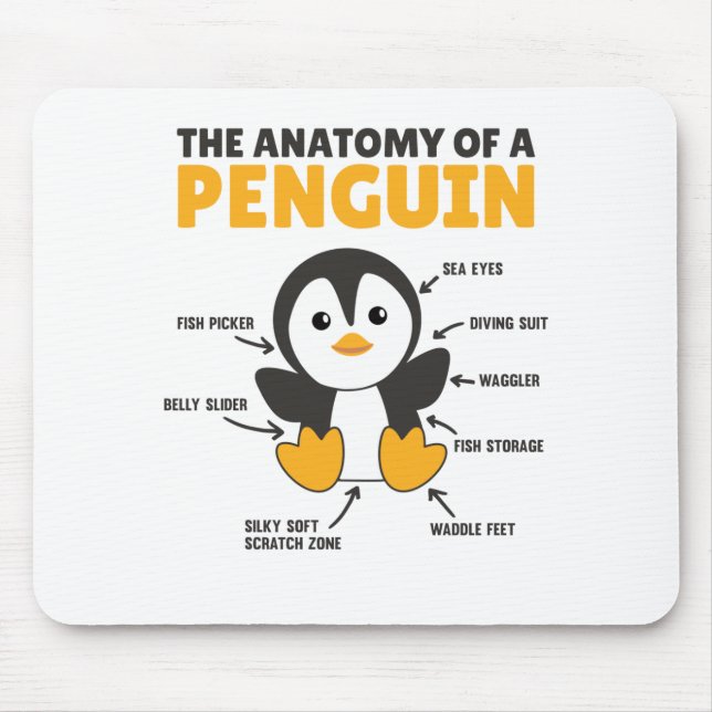 Sonnige Erklärung eines Pinguins die Anatomie Mousepad (Vorne)