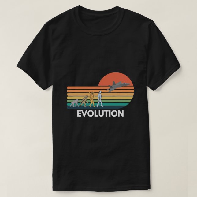 Sonnige Evolution des Flugzeugs nach Art F22 T-Shirt (Design vorne)
