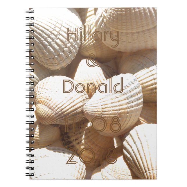 Sonnige exotische Muscheln Bridal Names Datum Notizblock (Vorderseite)