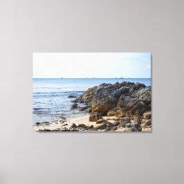 Sonnige felsige Strandlandschaft Reisefotografie Leinwanddruck