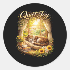 Sonnige Fenstertraeume Runder Aufkleber