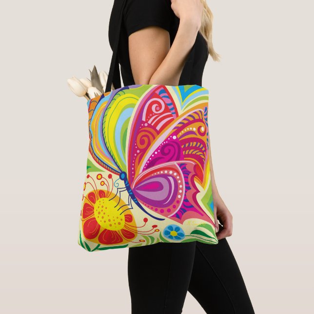 Sonnige flatternde Flora Tasche (Von Nahem)