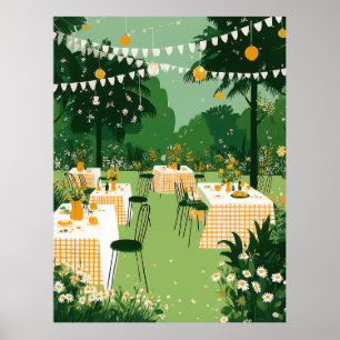 Sonnige Garten-Abschlussfeier Poster