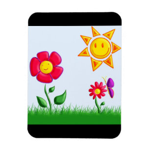 Sonnige Gartenansicht Magnet