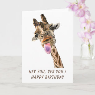 Sonnige Geburtstagskarte mit spielerischer Giraffe Karte