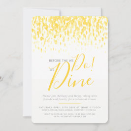 Sonnige gelbe Daunenkunst Probe Dinner bevor wir t Einladung