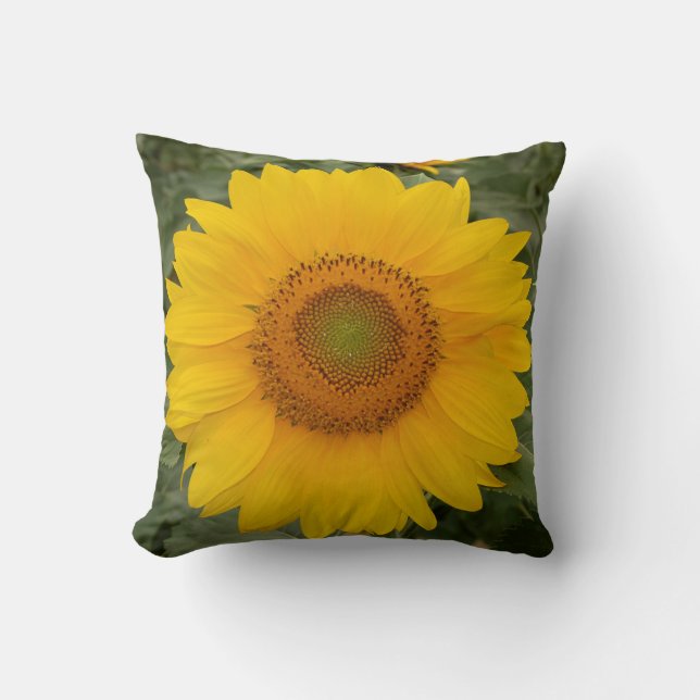Sonnige gelbe Sonnenblume Kissen (Vorderseite)