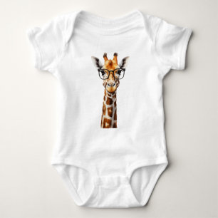 Sonnige Giraffe mit Brille Baby Strampler