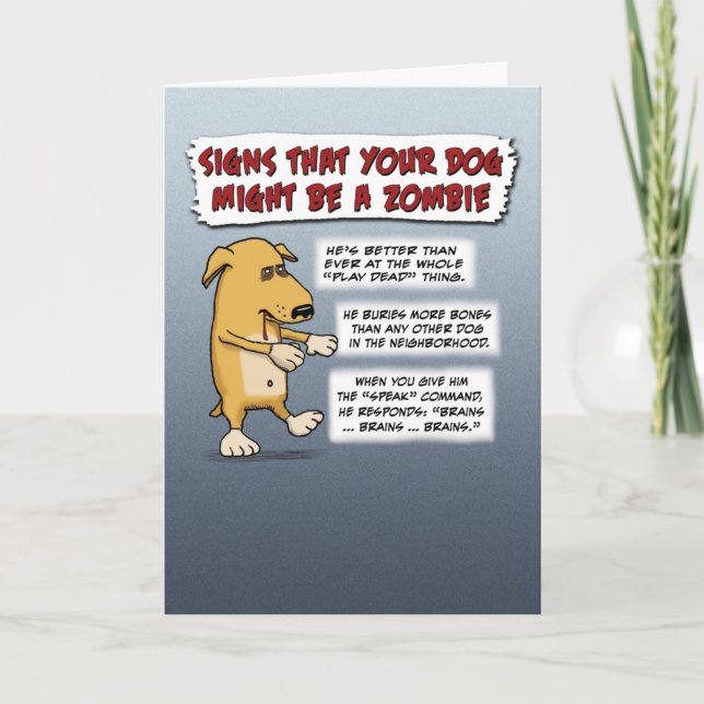 Sonnige Halloween-Karte: Zombie Dog Karte (Vorderseite)