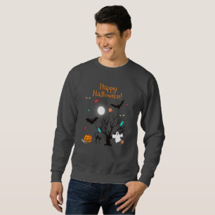 Sonnige Halloween-Kreaturen und Bonbons Sweatshirt