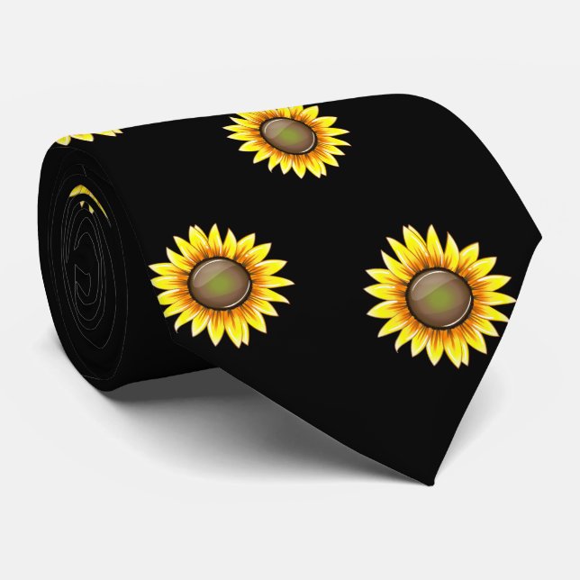 Sonnige helle Sonnenblume Krawatte (Gerollt)