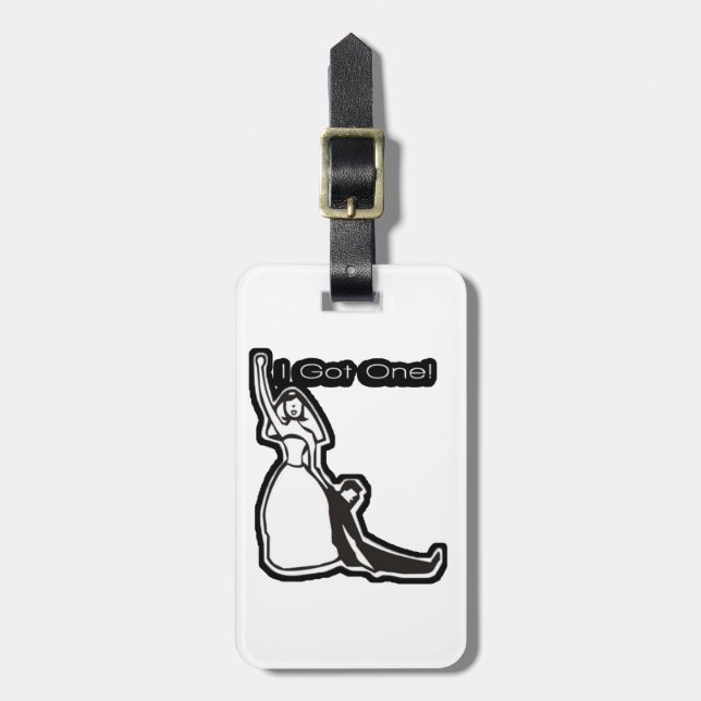 Sonnige Hochzeit got Gepäckanhänger (Vorderseite vertikal)