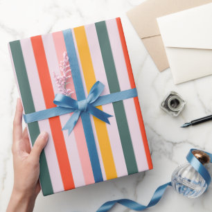 Sonnige horizontale Streifen Geschenkpapier