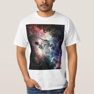 Sonnige Katze im Weltraum T-Shirt