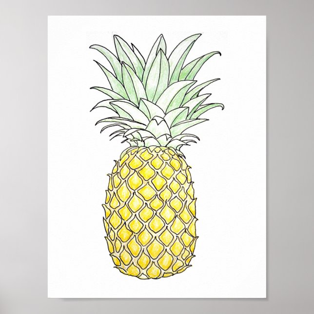 Sonnige Lage: Ananas Poster (Vorne)