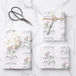 Sonnige Lage auf Fahrradumschlagpapier-Blättern Geschenkpapier Set