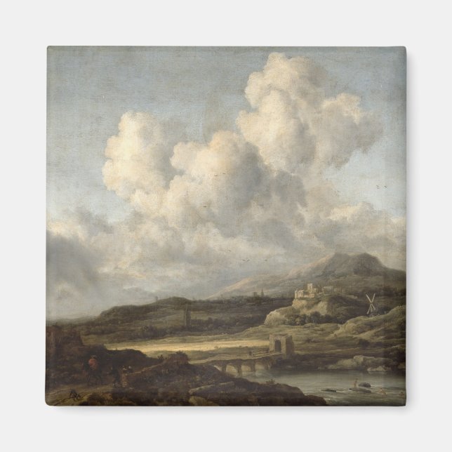 Sonnige Landschaft Magnet (Vorne)