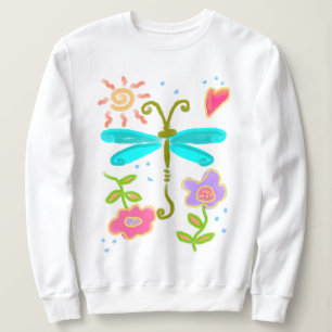 Sonnige Libelle Abstrakte Kunst Sweatshirt