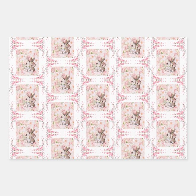 Sonnige Liebe mit rosa Rosen Geschenkpapier Set (Vorderseite)