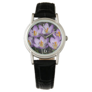 Sonnige Lila Kreuze Armbanduhr