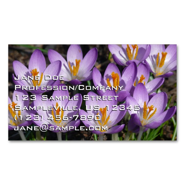 Sonnige Lila Kreuze Magnetische Visitenkarte (Vorderseite)