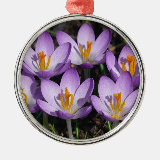 Sonnige Lila Kreuze Ornament Aus Metall (Vorne)