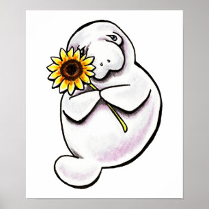 Sonnige Manatis Weg-Leine Art™ Poster