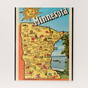 Sonnige Minnesota-Karte 16x20
