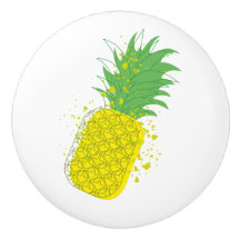 Sonnige moderne Ananas-Grafik in Gelbgrün