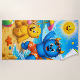 Sonnige Monster-Freunde Strand-Abenteuer-Tag Strandtuch
