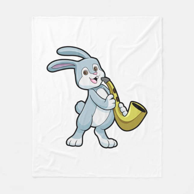 Sonnige Musik mit Saxophon Fleecedecke (Vorderseite)