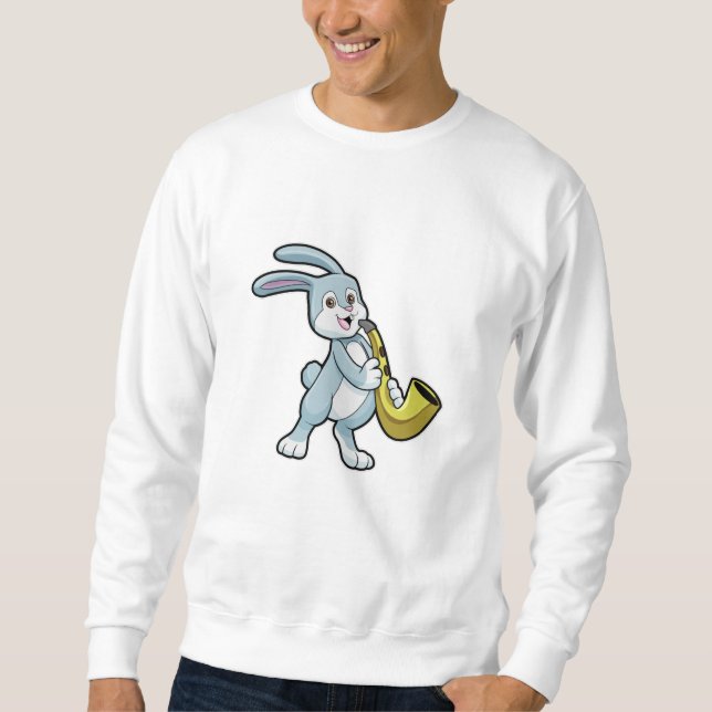 Sonnige Musik mit Saxophon Sweatshirt (Vorderseite)