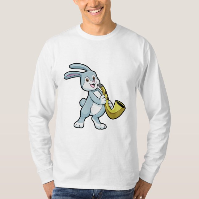 Sonnige Musik mit Saxophon T-Shirt (Vorderseite)
