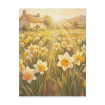 Sonnige Narzissen - Pastell-Malstil-Kunst
