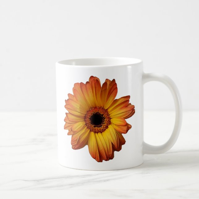 Sonnige Orange gerbera Blume Blüte Kaffeetasse (Rechts)
