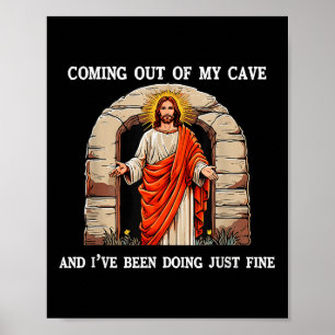 Sonnige Osterfeier Jesus kommt aus meiner Höhle Re Poster