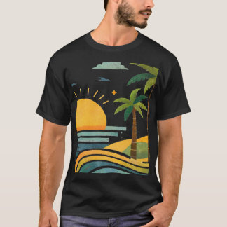 Sonnige Palmendämmerung T-Shirt