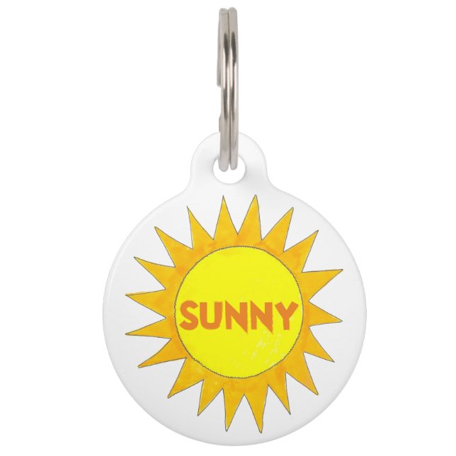 Sonnige Personalisierte Gelbe Sommersonne Tiermarke (Vorderseite)
