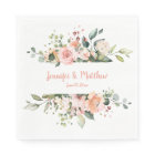 Sonnige Pfirsichpink Weiße Blütenhochzeit Napkins